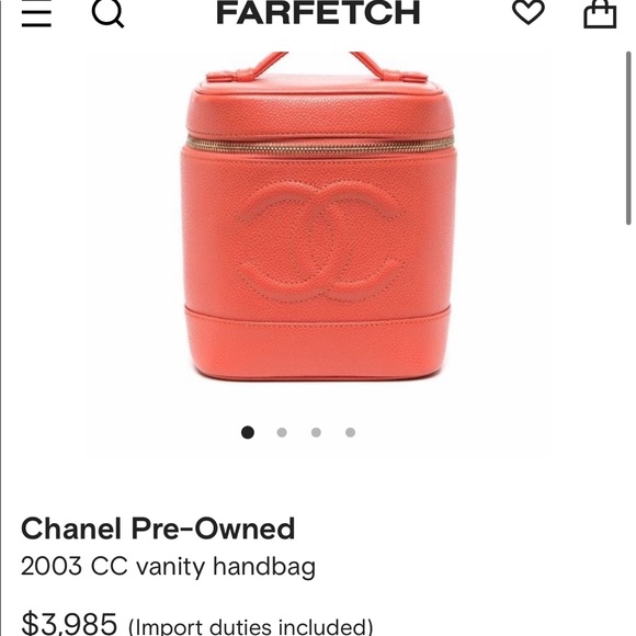 Chanel CC Caviar Vanity Case Vintage Timeless Orange Leather Top Handle Bag - Picture 12 of 13